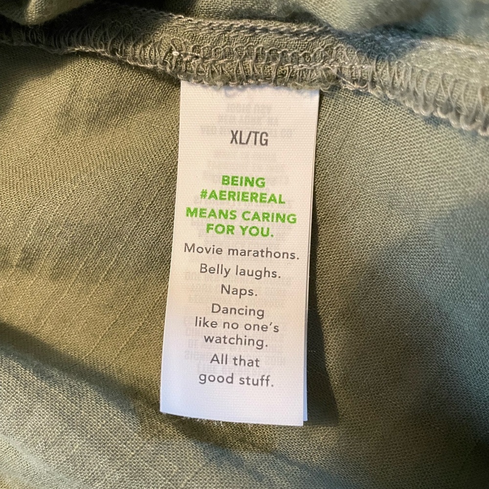 NWT Aerie Smocked Swing XL Olive Tank Top - Picture 5 of 7